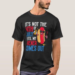 T-shirt Mens 4 juillet Hot Dog Wiener Sortent Adulte