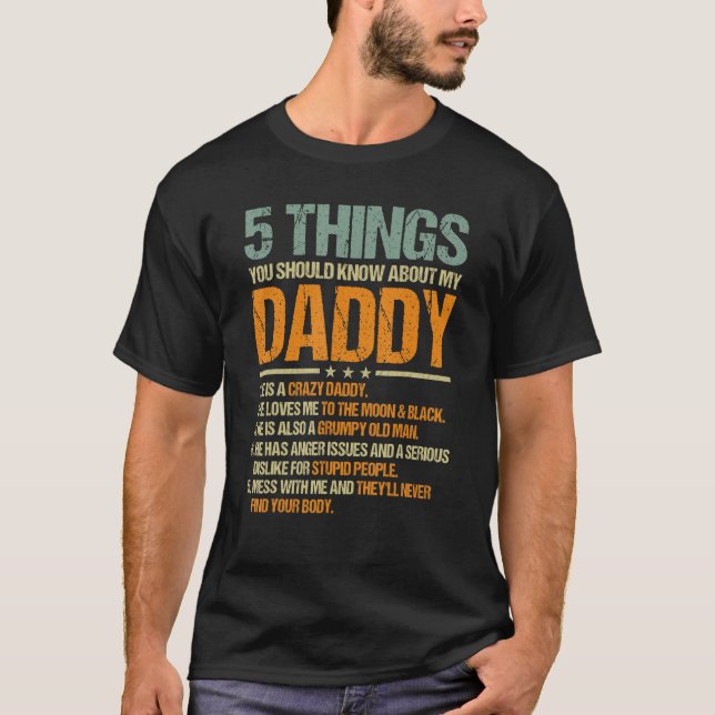T-shirt Mens 5 Que Vous Devriez Savoir Sur Mon Papa Sayi (Devant)