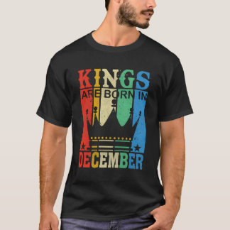 T-shirt Mens A King Est Né En Décembre Joyeux Anniversaire
