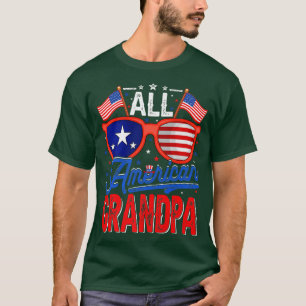 T-shirt Mens All American Grandpa 4 juillet USA Drapeau Su