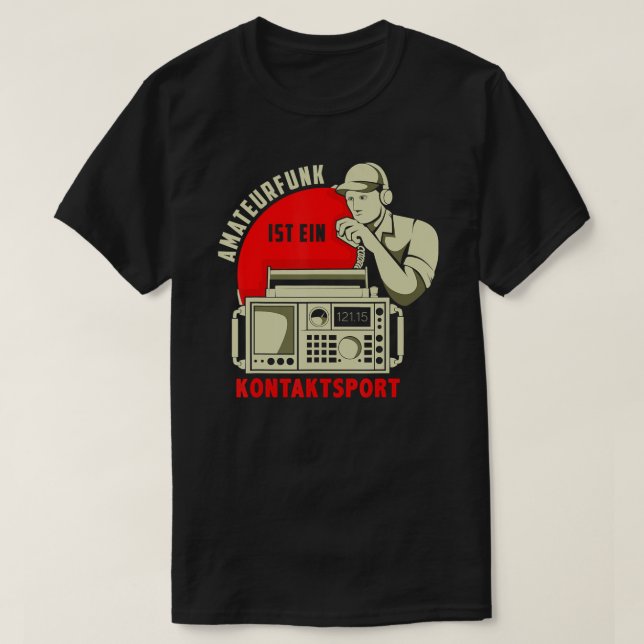 T-shirt Mens Amateur Radio Contact Sport CB Radio Cadeau A (Design devant)