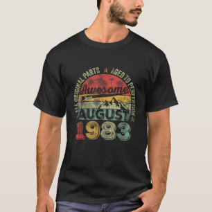 T-shirt Mens Awesome Depuis août 1983 Vintage 40 ans 40