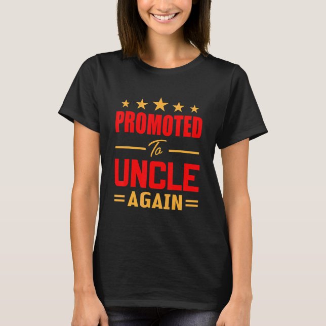 T-shirt Mens Awesome Promoted To Uncle Again   Soon To Be  (Devant)