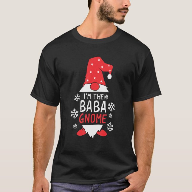 T-shirt Mens Baba Gnome Tee Famille Correspondant Noël Paj (Devant)
