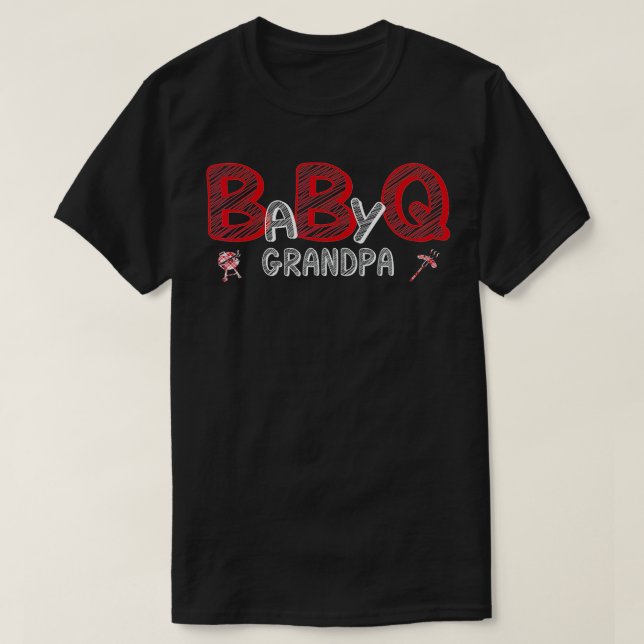 T-shirt Mens Baby Bbq Douche Grand-pa Baby shower Thème Ma (Design devant)