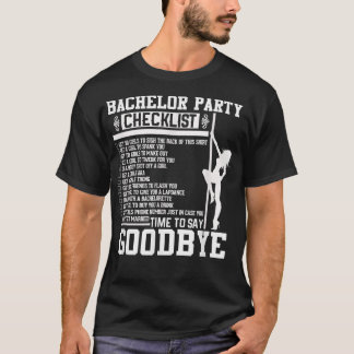 T-shirt Mens Bachelor Party Checklist Groom Groomsmen Wedd