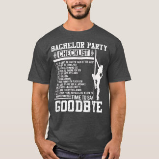 T-shirt Mens Bachelor Party Checklist Groom Groomsmen Wedd