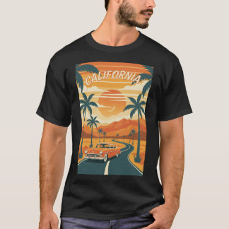 T-shirt Men's Basic T-ShirtRetro California Travel Poster 
