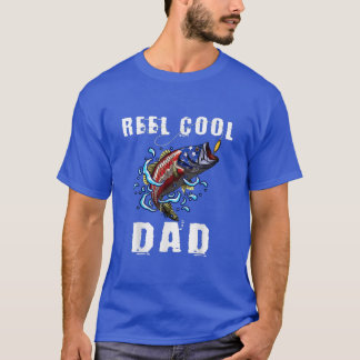 T-shirt Mens Bass Pêcheur Pêcheur Pêcheur Reel Cool Papa P
