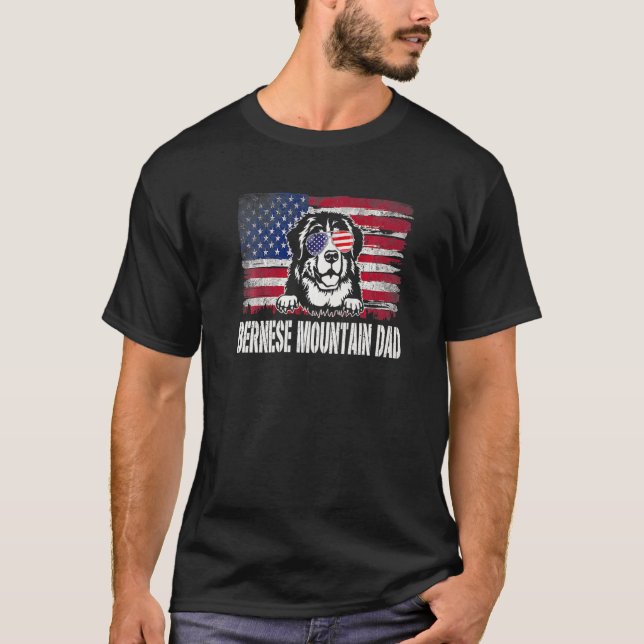 T-shirt Mens Berner Papa Bernese Mountain Us (Devant)