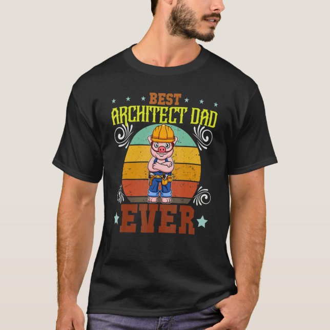 T-shirt Mens Best Architect Dad Ever Draftsman Father's Da (Devant)