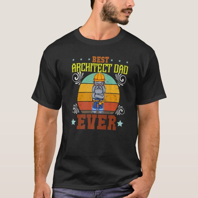 T-shirt Mens Best Architect Dad Ever Draftsman Father's Da (Devant)