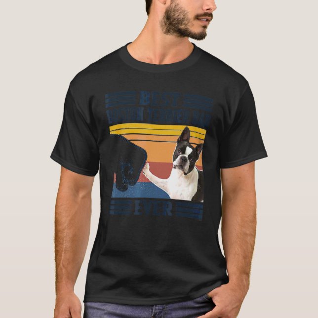T-shirt Mens Best Boston Terrier Papa Jamais Chien Père de (Devant)