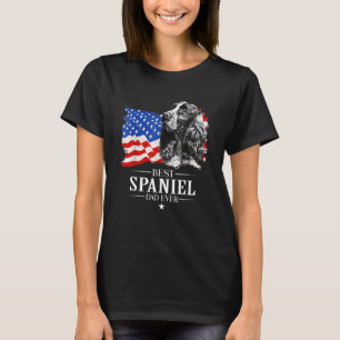 T-shirt Mens Best Cocker Spaniel Papa Jamais American Flag