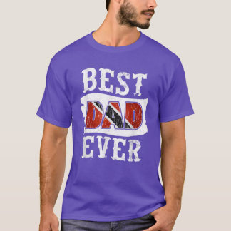 T-shirt Mens Best Dad Ever Fathers DayTrini Flag Trinidad