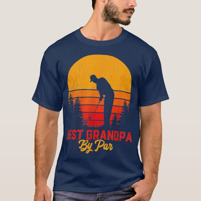 T-shirt Mens Best Grandpa By Par Golf Lover Don Pour Homme (Devant)