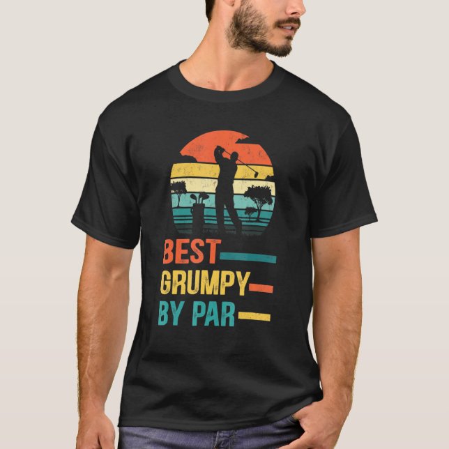 T-shirt Mens Best Grumpy By Par Daddy Fête des pères Golf  (Devant)