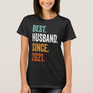 T-shirt Mens Best Husband Since 2021 2nd wedding anniversa