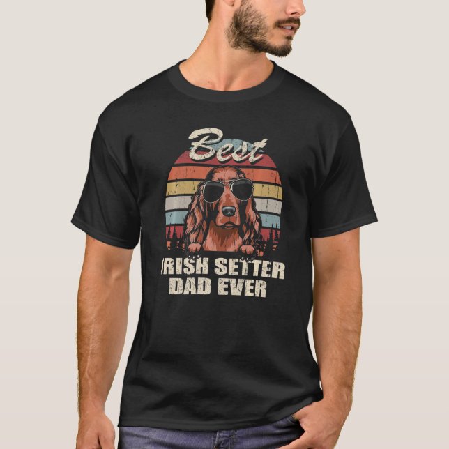 T-shirt Mens Best Irish Setter Papa Jamais Fête des pères  (Devant)