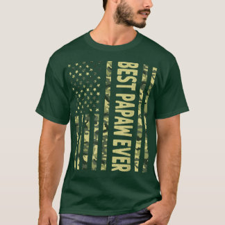 T-shirt Mens Best Papaw Ever US American Flag Funny Grandp