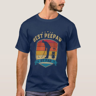 T-shirt Mens Best Peepaw By Par Fête des pères Golf Lover