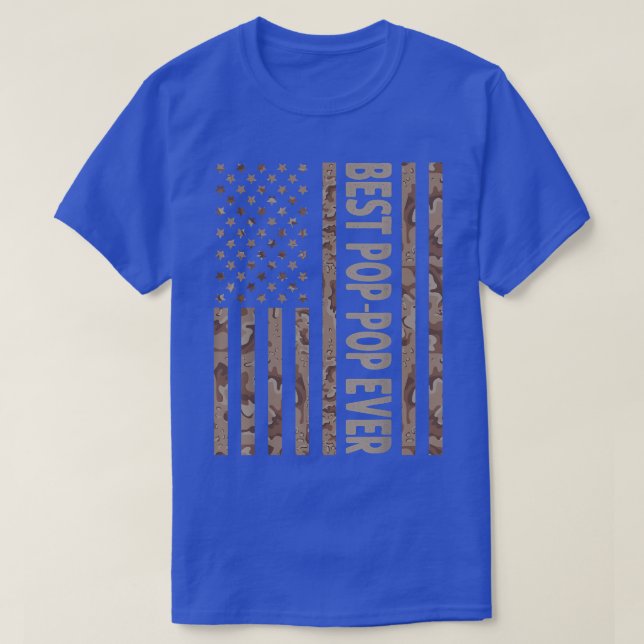 T-shirt Mens Best Poppop Ever US American Flag Funny Grand (Design devant)