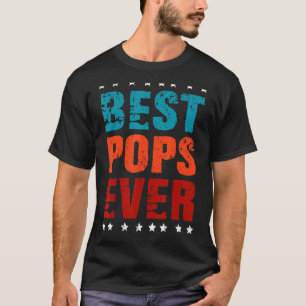 T-shirt Mens Best Pops Ever Funny Pops Fête des pères Vint