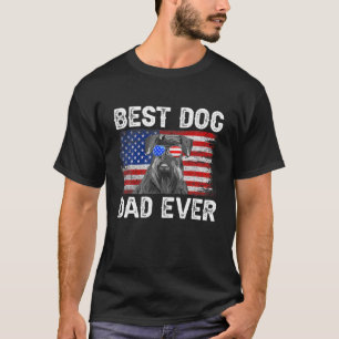 T-shirt Mens Best Schnauzer Papa Jamais Drapeau Américain 
