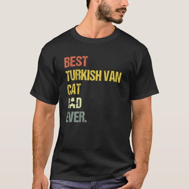 T-shirt Mens Best Turkish Van Cat Dad (Devant)