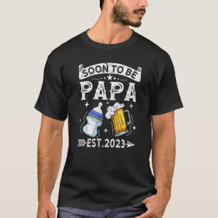 T-shirt Mens Bientôt Être Papa 2023 Vintage Retro Nouveau 