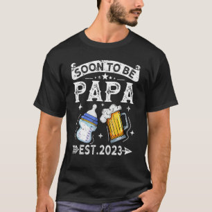 T-shirt Mens Bientôt Être Papa 2023 Vintage Retro Nouveau 