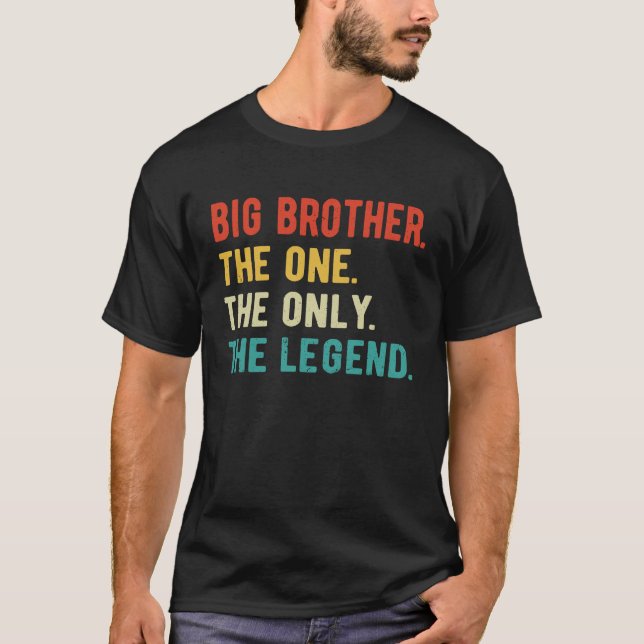 T-shirt Mens Big Brother One Seule Légende Fête des pères  (Devant)
