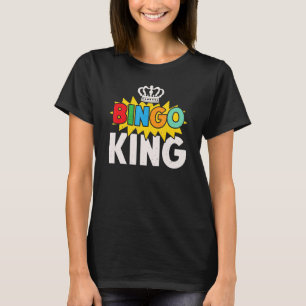 T-shirt Mens Bingo King Jeu de carte de bingo