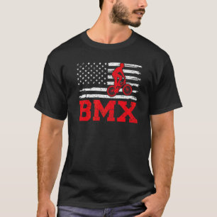 T-shirt Mens Bmx Vélo Style Rétro Drapeau Américain Bmx Fi