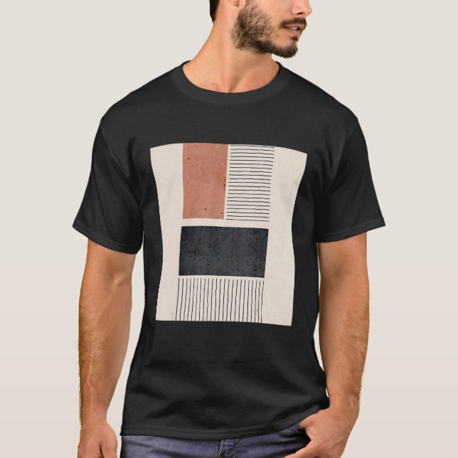 T-shirt Mens Boho Abstract Shapes Mid Century Modern 2 (Devant)
