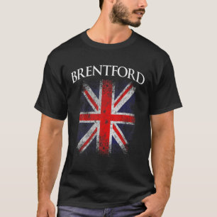 T-shirt Mens Brentford Vintage Retro British Flag Funny