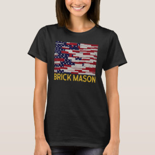 T-shirt Mens brique Mason brique maçonnerie de maçonnerie 