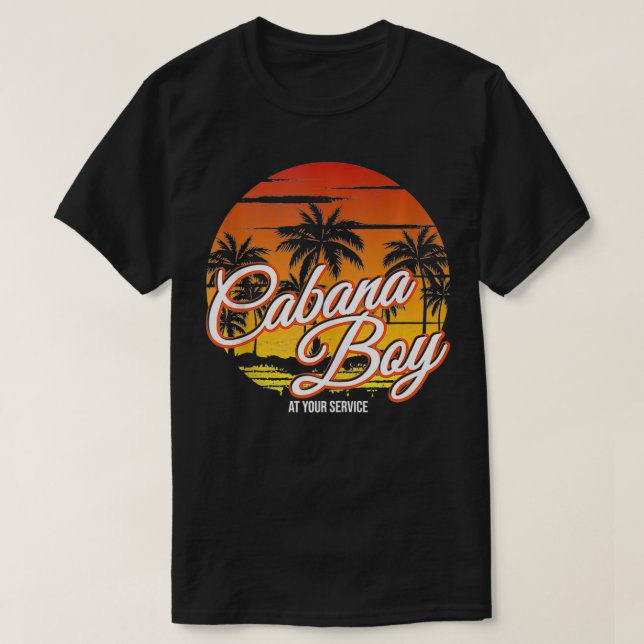 T-shirt Mens Cabana Boy at Your Service Summer Beach Fun (Design devant)