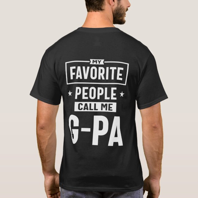 T-shirt Mens Cadeaux Mes Favoris Appelez-Moi G-Pa (Dos)