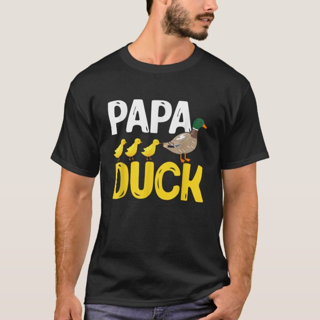 T-shirt Mens Canards Drôle Canard Lover Papa Duck (Devant)