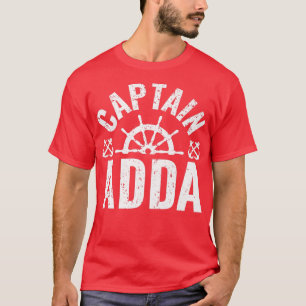 T-shirt Mens Captain Adda Boat Owner Lake Boating Father's