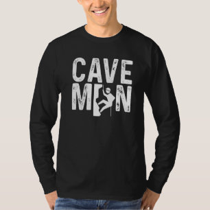 T-shirt Mens Cave Man Spelunking Cave Diver Plongée