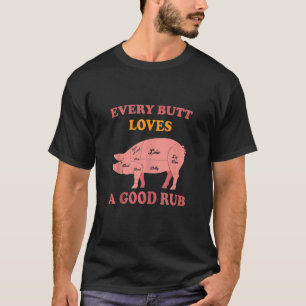 T-shirt Mens Chaque Butt Aime Un Bon Rub Grill Rubbed Et