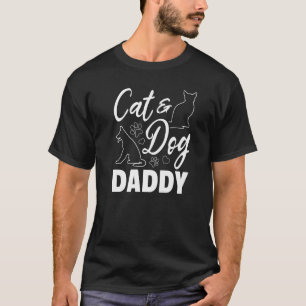 T-shirt Mens Chat & Chien Papa Chien Chat Daddy Chien Dadd