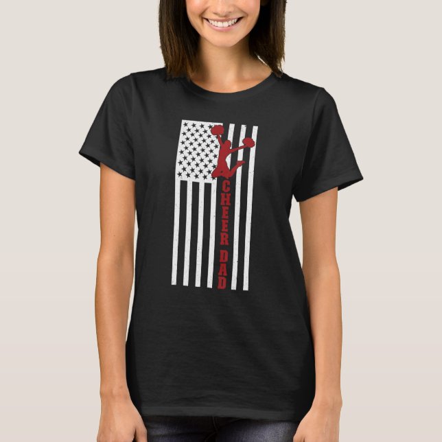T-shirt Mens Cheer Dad US Flag Cheerleading Father Of A Ch (Devant)