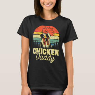 T-shirt Mens Chicken Daddy Dad  Retro Vintage Chicken Fath