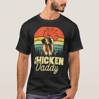 T-shirt Mens Chicken Daddy Dad  Retro Vintage Chicken Fath
