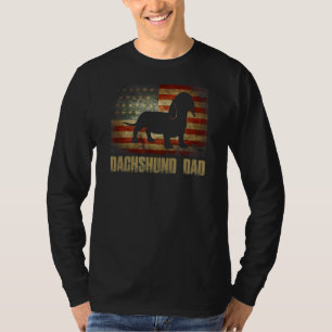 T-shirt Mens Chien de chien Papa Vintage American Flag Pat