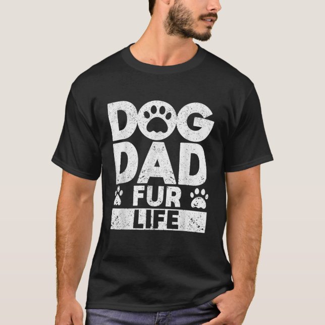 T-shirt Mens Chien Papa Fourrure Vie Chiens Lover Daddy Fê (Devant)