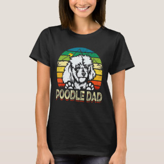 T-shirt Mens Chien Papa Retro Meilleur Chien De Poodle Pap